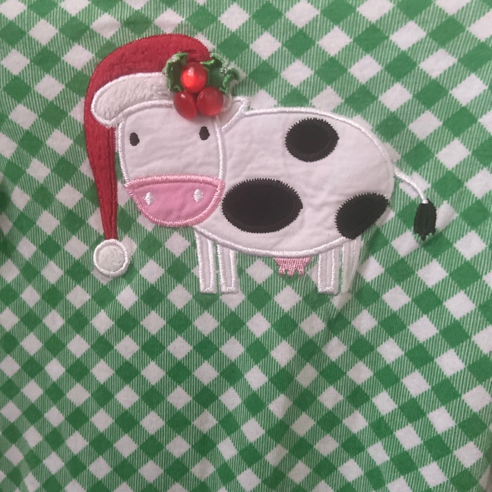 Ric rac and ruffles Christmas cow outfit